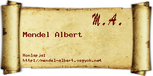 Mendel Albert névjegykártya
